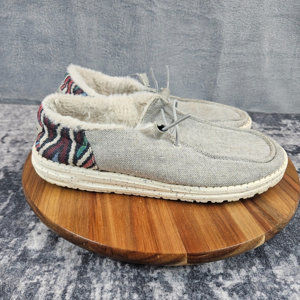 Hey Dude Wendy Funk Wool Grey Casual Shoes Womens 10 Slip On Multicolor Comfort